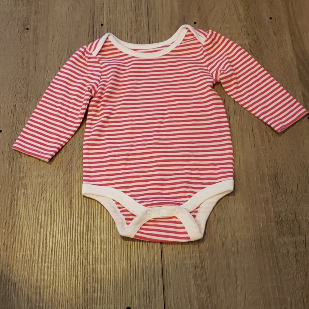 $2 w/ Bundle! Baby Girl Long-Sleeve Striped Onesie